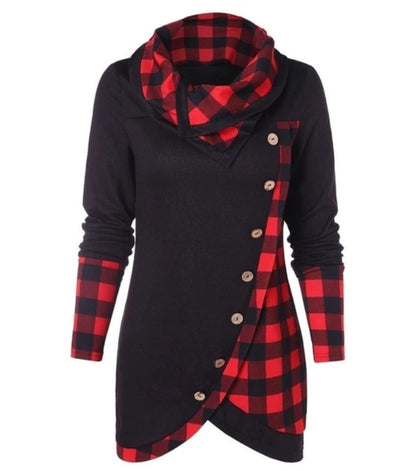 Blusa Xadrez com Gola de Lenço